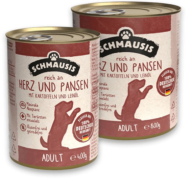 Schmausis Hundefutter Herz und Pansen