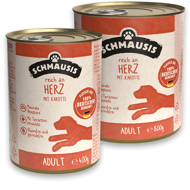 Schmausis Hundefutter Reich an Herz mit Karotte